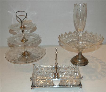 Group of Three Silver Mounted Glass 68130