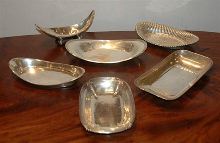 Group of Six Sterling Silver Oblong 6813d