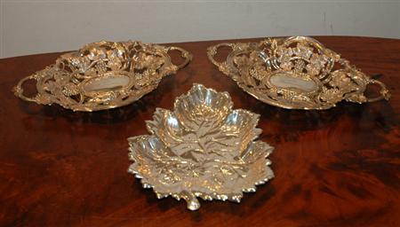 Group of Three Leaf Decorated Sterling 68143