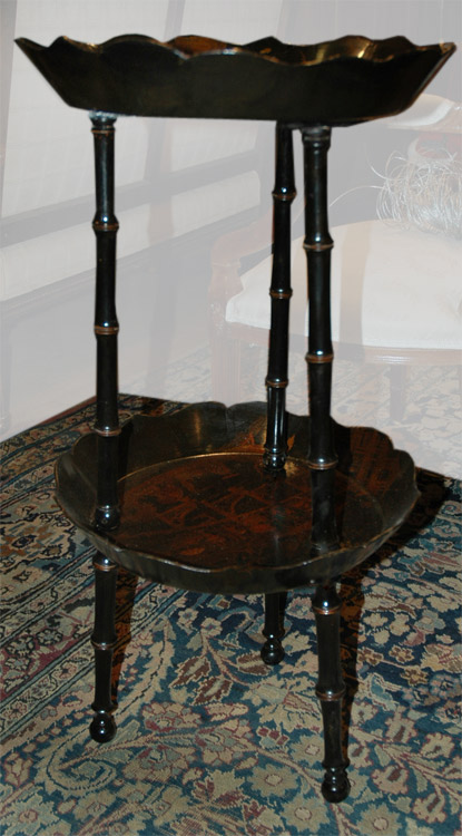 Chinoiserie Decorated Black Lacquered