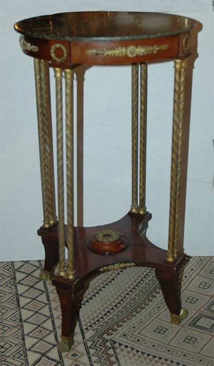 Neoclassical Style Marble Top Gilt-Metal