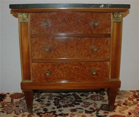 Neoclassical Style Marble Top Three-Drawer
