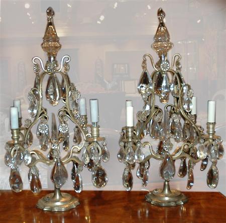 Pair of Louis XV Style Silvered Metal 6819d