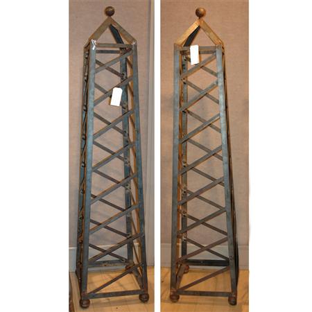 Pair of Iron Obelisk Trellises  685d0