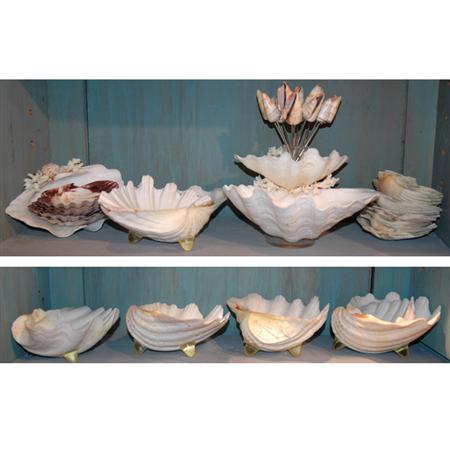 Group of Shell and Faux Shell Dishes