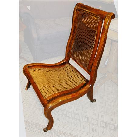 Victorian Burl Wood and Caned Chair  685fd