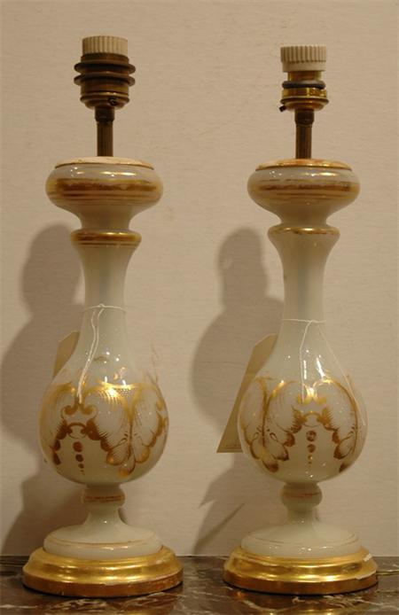 Pair of Gilt Decorated Opaline 6860f