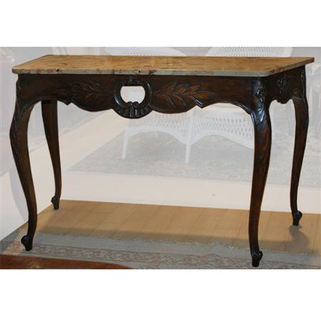 Continental Marble Top Walnut Console  68613