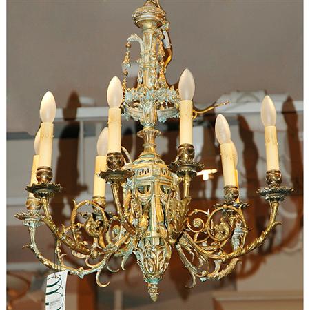 Louis XVI Style Gilt Bronze Chandelier  6863b