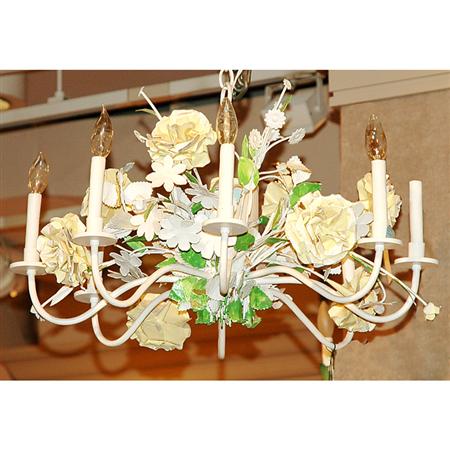 Painted Tole Ten Light Chandelier  6863f