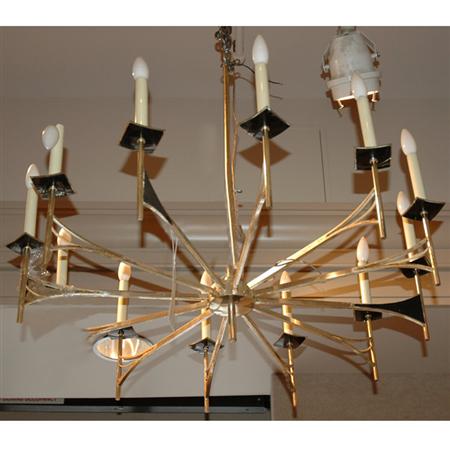 Modern Style Silvered Metal Twelve-Light