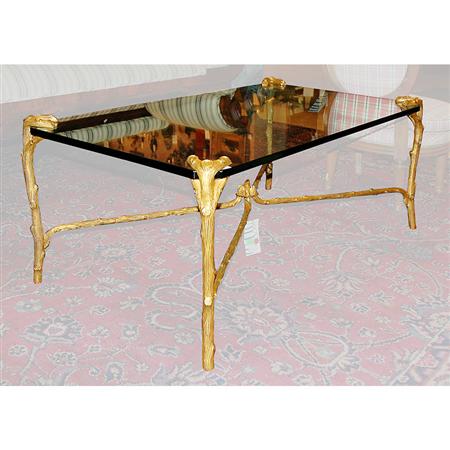 Neoclassical Style Glass Top Gilt Bronze 68655