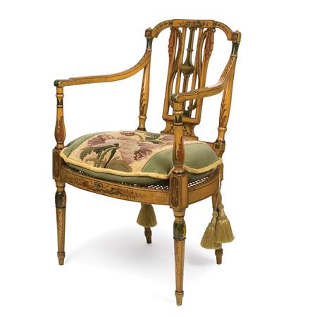 Pair of Regency Style Painted Armchairs  6865a