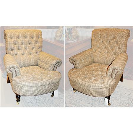 Pair of Tufted Upholstered Club 68683