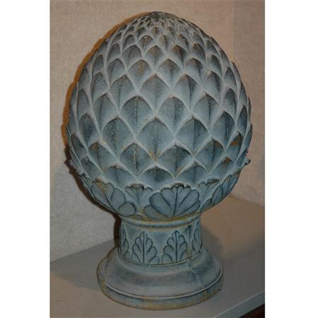 Pair of Painted Iron Pineapple-Form