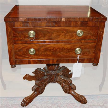 American Empire Mahogany Work Table  6869a