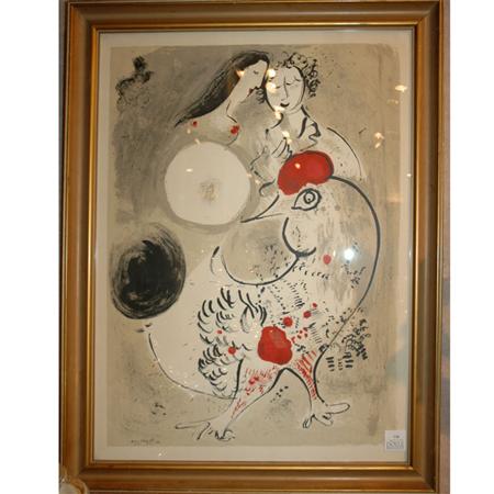 Marc Chagall THE GRAY COCK Color lithograph
	