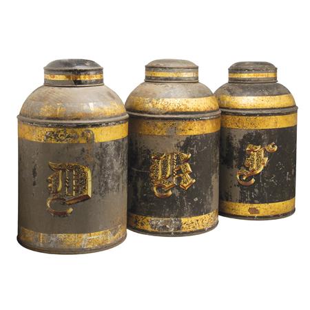 Group of Three Gilt Decorated Tole 68701