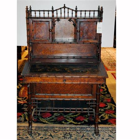 Victorian Bamboo Carved Walnut 6874d