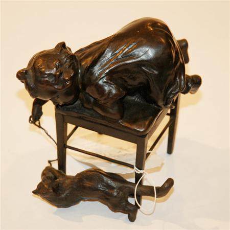 Bronze Sculpture of Girl Playing
