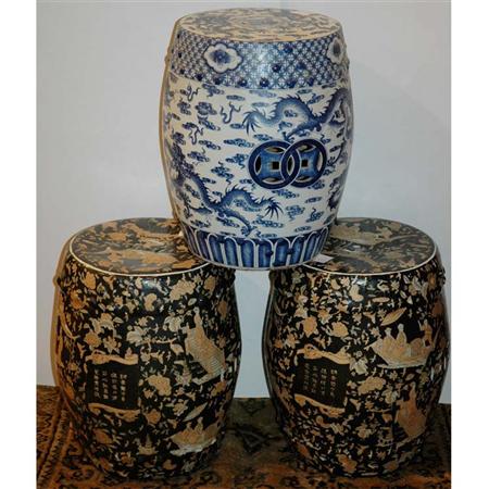 Pair of Chinese Famille Noire Porcelain 6876e