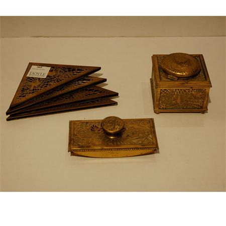 Set of Tiffany & Co. Brass Desk