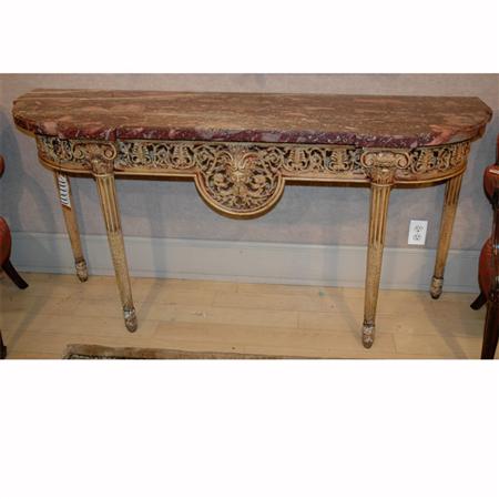 Neoclassical Style Marble Top Painted 6878a