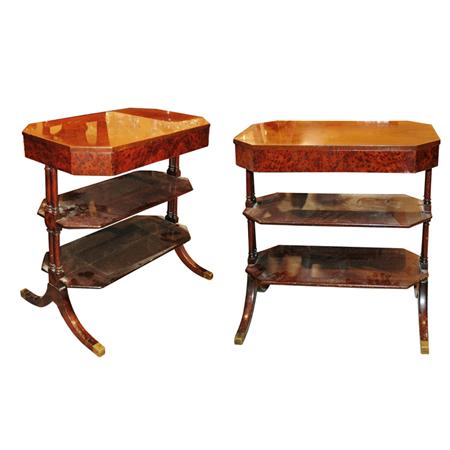 Pair of Regency Style Burl Wood 68428