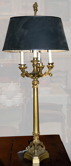 Empire Style Brass Two-Light Lamp with