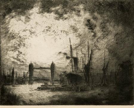 J. Pennell THE TOWER BRIDGE, EVENING