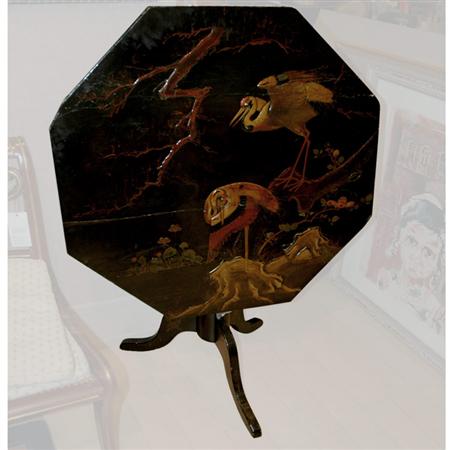 Victorian Black Lacquered Tilt Top 6899d