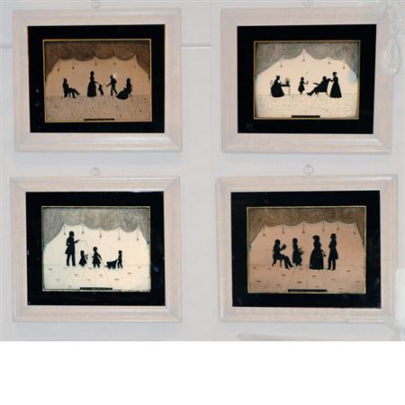 Set of Four Silhouette Paintings
	 