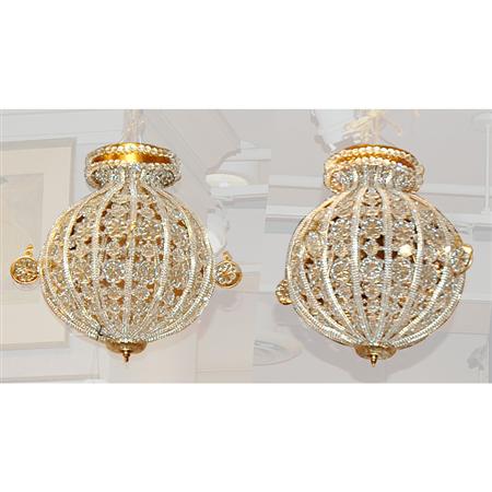 Pair of Molded and Beaded Glass 689ab