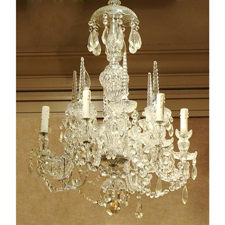 George III Style Cut Glass Eight-Light