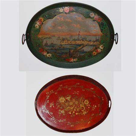Two Victorian Style Painted Tole 689ea