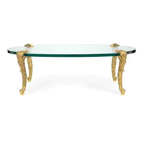 Rococo Style Glass Top Gilt-Bronze