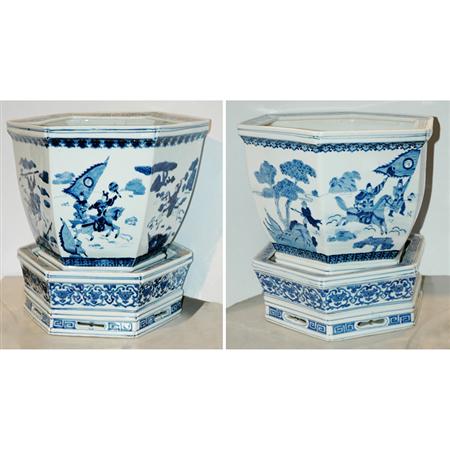 Pair of Chinese Export Blue and