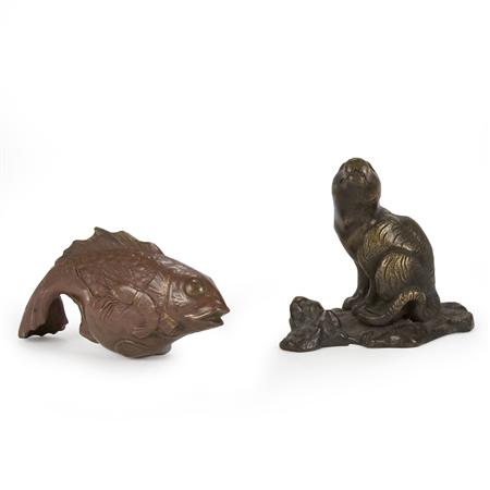 Two Japanese Bronze Sculptures  68a37