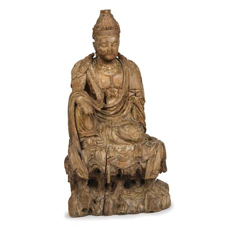 Yuan Ming Dynasty Wood Figure of 68a40