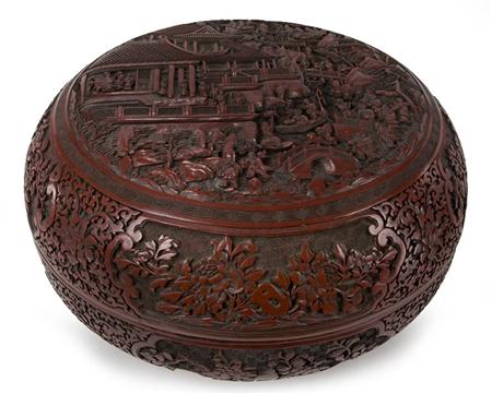 Chinese Cinnabar Lacquer Box  68a44