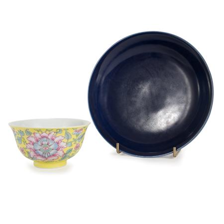 Chinese Glazed Porcelain Dish Together