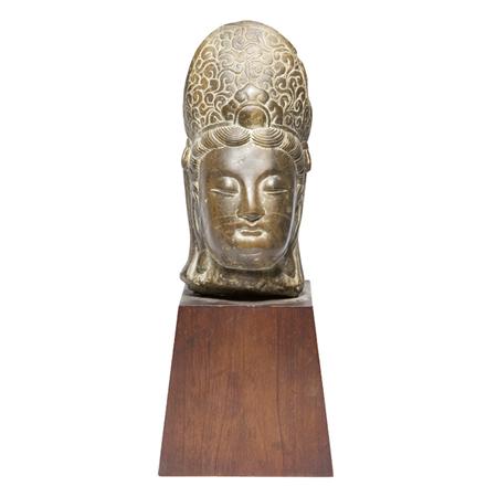 Chinese Stone Head of a Bodhisattva
	