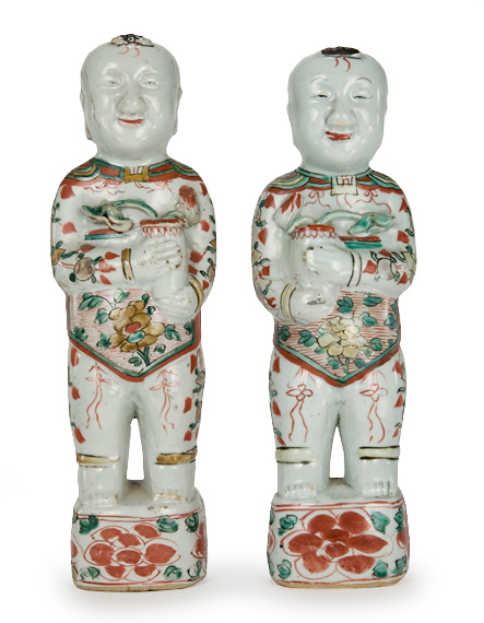 Pair of Chinese Famille Verte Glazed 68a76