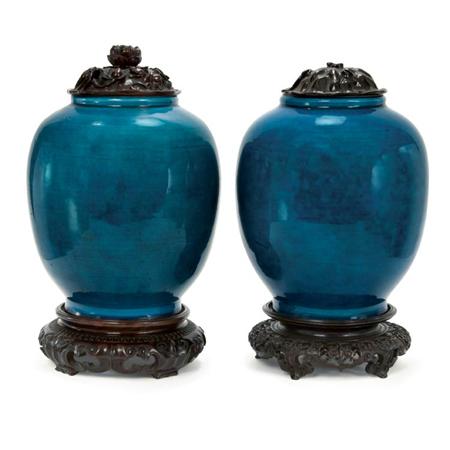 Two Chinese Turquoise Glazed Porcelain 68abe