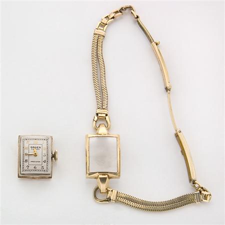 Ladys Gold and Metal Wristwatch
	 