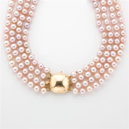 Four Strand Fresh Water Pearl Necklace