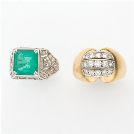 Emerald and Diamond Ring and Gold