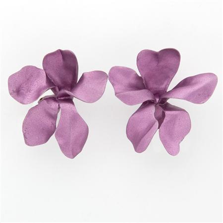 Pair of Purple Aluminum Flower 68b6a