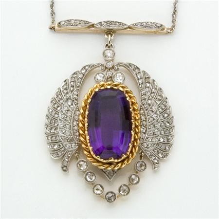 Platinum Gold Amethyst and Diamond 68b70