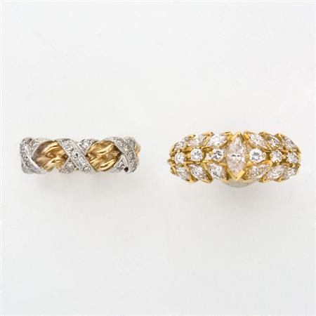 Two Gold and Diamond Rings
	  Estimate:$500-$700